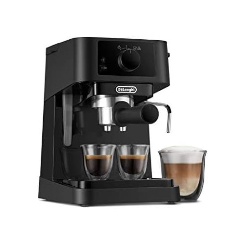 드롱기 De’Longhi DeLonghi Siebtrager EC 230.BK Traditionelle Siebtragermaschine mit Milchaufschaumduese, fuer Espressopulver, 15 bar, 1,0 l, schwarz