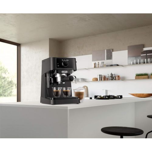 드롱기 De’Longhi DeLonghi Siebtrager EC 230.BK Traditionelle Siebtragermaschine mit Milchaufschaumduese, fuer Espressopulver, 15 bar, 1,0 l, schwarz