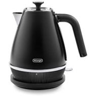 DeLonghi Wasserkocher Distinta Moments KBIN2001.W - 1,7 l mit Wasserstandsanzeige und 360° Basis, Edelstahl in stilvollem Matt-Metallic Finish mit Chrom-Details, schwarz