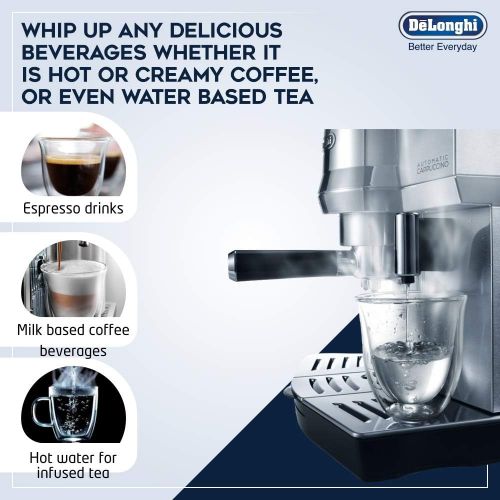 드롱기 De’Longhi DeLonghi EC 850.M Espressomaschine / Siebtrager / IFD Milchschaumsystem / 15 Bar / Metall, silber