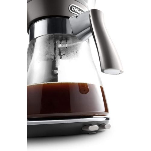 드롱기 De’Longhi DeLonghi Clessidra ICM 17210 Filterkaffeemaschine, Zubereitung nach ECBC Standards und klassischem Schwallbruehverfahren, Thermostat fuer ideale Temperatur, bis zu 10 Tassen, 1,25 Li