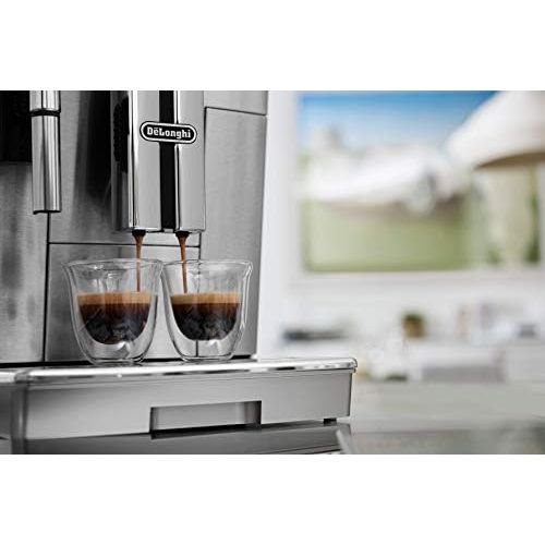 드롱기 Visit the De’Longhi Store DeLonghi PrimaDonna S Evo ECAM 510.55.M Fully Automatic Coffee Machine, 1450W, Digital Display, Integrated Milk System, App Control, Stainless Steel Case, Favourite Drinks at the