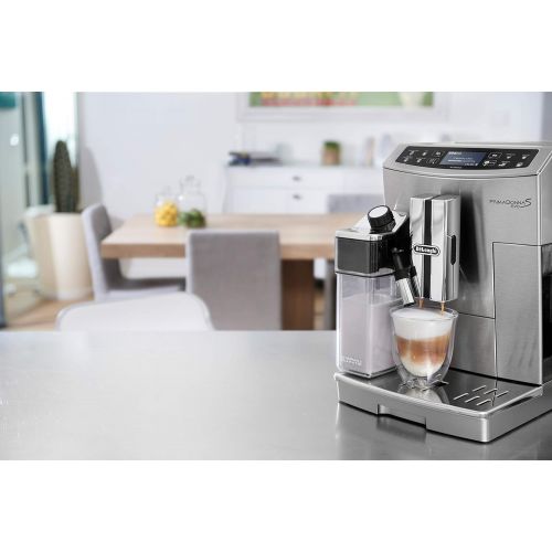 드롱기 Visit the De’Longhi Store DeLonghi PrimaDonna S Evo ECAM 510.55.M Fully Automatic Coffee Machine, 1450W, Digital Display, Integrated Milk System, App Control, Stainless Steel Case, Favourite Drinks at the