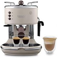 De’Longhi DeLonghi Icona Vintage Espresso Siebtragermaschine KBOV2001.BG - mit professioneller Milchaufschaumduese, 15 bar, 1,4 l, auch fuer Pads geeignet, Edelstahl in Retro Look mit Chrom-De