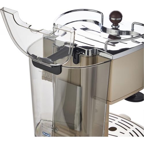 드롱기 De’Longhi DeLonghi Icona Vintage Espresso Siebtragermaschine KBOV2001.BG - mit professioneller Milchaufschaumduese, 15 bar, 1,4 l, auch fuer Pads geeignet, Edelstahl in Retro Look mit Chrom-De