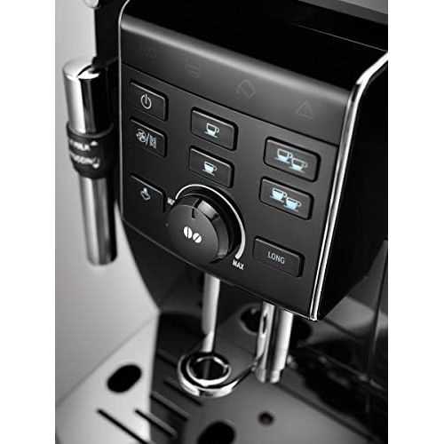 드롱기 De’Longhi DeLonghi ECAM 25.120.B Kaffeevollautomat mit Profi-Milchaufschaumduese fuer Cappuccino, mit Espresso- und Kaffee Direktwahltasten und Drehregler, 2-Tassen-Funktion, Grosser 1,8 Liter