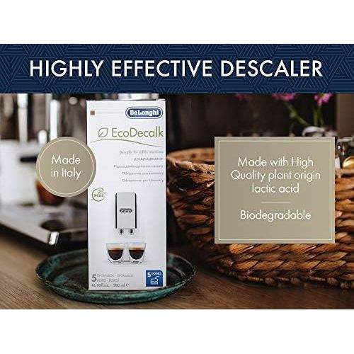 드롱기 De’Longhi DeLonghi Original EcoDecalk DLSC500 Entkalker fuer Kaffeemaschinen & Kaffeevollautomaten, Universal Kalkloeser fuer 5 Entkalkungsvorgange, enthalt nur natuerliche Rohstoffe pflanzliche