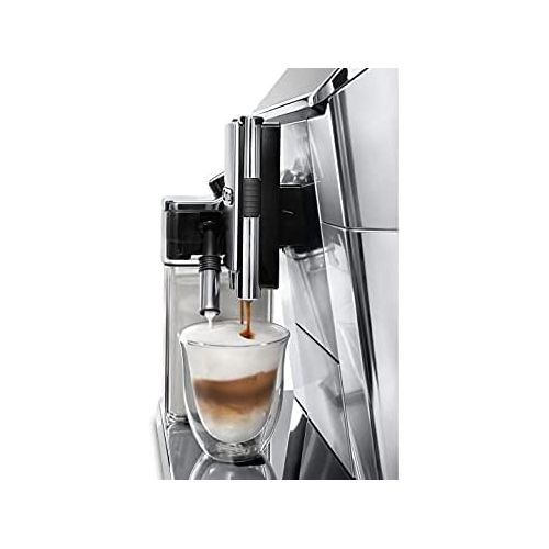 드롱기 De’Longhi DeLonghi ECAM650.75MS Prima Donna Elite Automatic Coffee Machine, Stainless Steel, TFT Touch Screen Colour Display, 15 Bar Pump Pressure, 470 x 260 x 360 mm, Silver