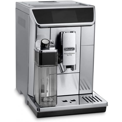 드롱기 De’Longhi DeLonghi ECAM650.75MS Prima Donna Elite Automatic Coffee Machine, Stainless Steel, TFT Touch Screen Colour Display, 15 Bar Pump Pressure, 470 x 260 x 360 mm, Silver