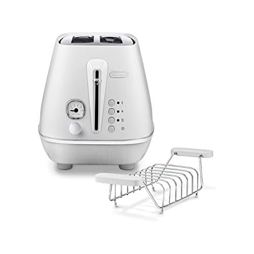 드롱기 Visit the De’Longhi Store DeLonghi Toaster Distinta Moments CTIN2103 - 2 Slotted Toaster with Bun Attachment Stainless Steel in Stylish Matt Metallic Finish with Chrome Trim to Match Nespresso Gran Lattissi