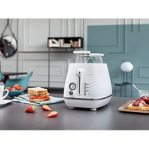 드롱기 Visit the De’Longhi Store DeLonghi Toaster Distinta Moments CTIN2103 - 2 Slotted Toaster with Bun Attachment Stainless Steel in Stylish Matt Metallic Finish with Chrome Trim to Match Nespresso Gran Lattissi