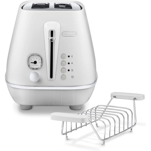 드롱기 Visit the De’Longhi Store DeLonghi Toaster Distinta Moments CTIN2103 - 2 Slotted Toaster with Bun Attachment Stainless Steel in Stylish Matt Metallic Finish with Chrome Trim to Match Nespresso Gran Lattissi