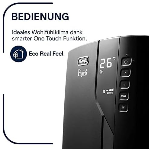 드롱기 Visit the De’Longhi Store DeLonghi PAC ECO Silent Mobile Air Conditioner, PAC EX 130 ECO RealFeel