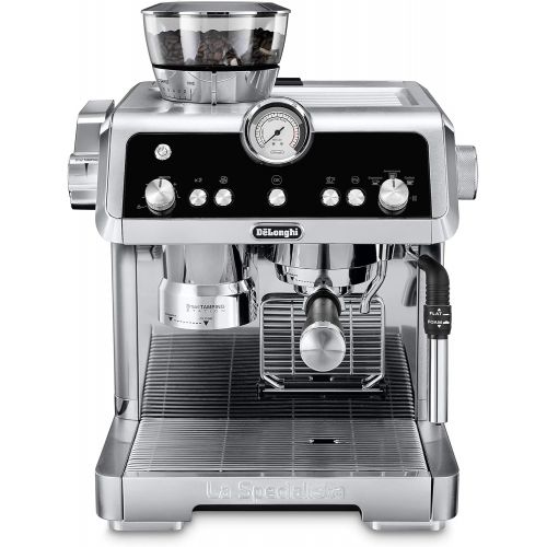 드롱기 DeLonghi La Specialista Espresso Machine with Sensor Grinder, Dual Heating System, Advanced Latte System & Hot Water Spout for Americano Coffee or Tea, Stainless Steel, EC9335M