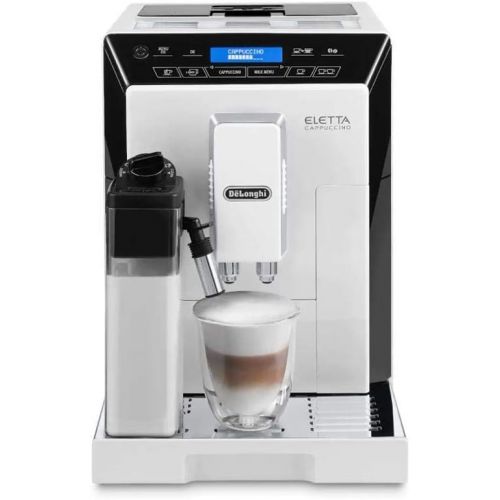 드롱기 DeLonghi ECAM44660 Eletta Fully Automatic Espresso, Cappuccino and Coffee Machine with One Touch LatteCrema System and Milk Drinks Menu (White, ECAM44660B)