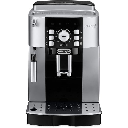 드롱기 DeLonghi ECAM22110S Magnifica XS Fully Automatic Espresso Machine with Manual Cappuccino System, 9.4 x 17 x 13.8 inches, SILVER AND BLACK