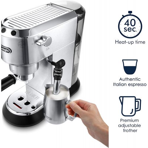 드롱기 DeLonghi EC685M Dedica Deluxe Automatic Espresso Machine, 1, Metallic