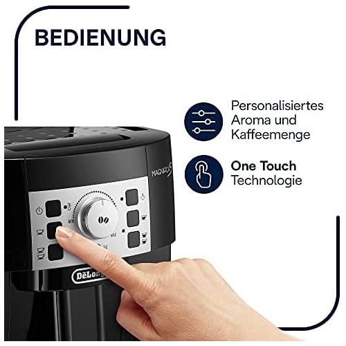 드롱기 [아마존베스트]De’Longhi DeLonghi Magnifica S ECAM 22.110.B fully automatic coffee machine with milk frother for cappuccino, with espresso direct selection buttons and rotary control, 2-cup function, 1.8 l
