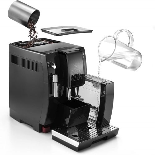 드롱기 [아마존베스트]De’Longhi Dinamica ECAM 350.15.B fully automatic coffee machine (1450 watts, digital display, milk frother, favorite drinks at the push of a button, removable brew group, 2-cup fun