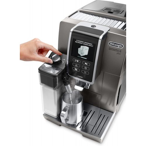드롱기 [아마존베스트]De’Longhi DeLonghi Dinamica Plus ECAM 370.95.T Kaffeevollautomat mit Milchsystem, Cappuccino und Espresso auf Knopfdruck, 3,5 Zoll TFT Touchscreen Farbdisplay und App-Steuerung, Kaffeekannen