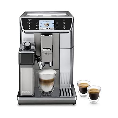 드롱기 [아마존베스트]De’Longhi DeLonghi PrimaDonna Elite Fully Automatic Coffee Machine with Milk System, Cappuccino and Espresso at the Touch of a Button, Colour Display and App Control, Stainless Steel Front,