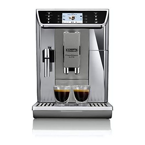 드롱기 [아마존베스트]De’Longhi DeLonghi PrimaDonna Elite Fully Automatic Coffee Machine with Milk System, Cappuccino and Espresso at the Touch of a Button, Colour Display and App Control, Stainless Steel Front,