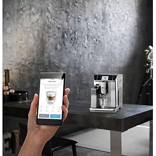 드롱기 [아마존베스트]De’Longhi DeLonghi PrimaDonna Elite Fully Automatic Coffee Machine with Milk System, Cappuccino and Espresso at the Touch of a Button, Colour Display and App Control, Stainless Steel Front,