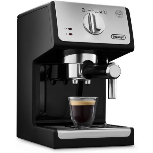 드롱기 [아마존베스트]De’Longhi DeLonghi ECP 33.21 Espresso Filter Machine / Filter Holder with Aluminium Finish / Milk Foam Nozzle / Filter Insert for 1 or 2 Espresso Cups / Also Suitable for Pods / Black and Si