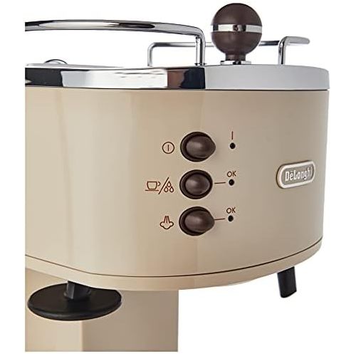 드롱기 [아마존베스트]De’Longhi DeLonghi Icona Vintage ECOV 311.BG, manual espresso machine, 1100 W, plastic, beige