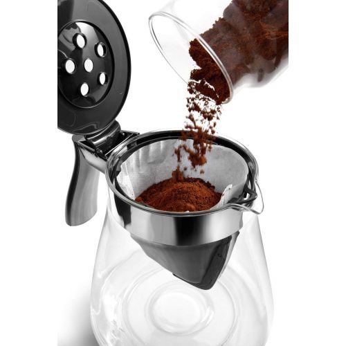 드롱기 [아마존베스트]De’Longhi DeLonghi Clessidra ICM 17210 Filter Coffee Machine, Preparation according to ECBC Standards and Classic Surge Brewing Process, Thermostat for Ideal Temperature, Up to 10 Cups, 1.25