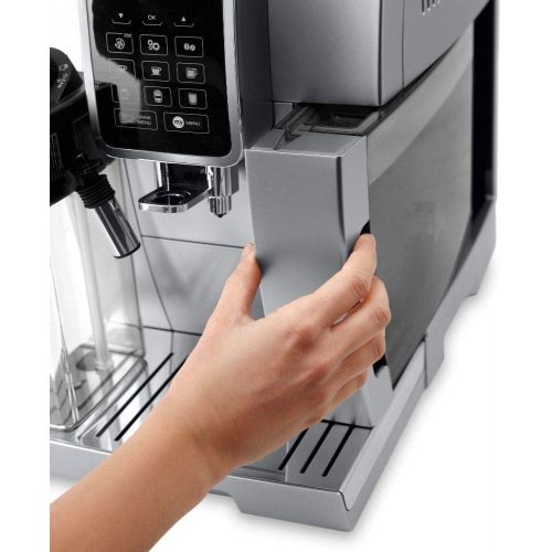 드롱기 [아마존베스트]De’Longhi DeLonghi Dinamica ECAM 350.75.S Fully Automatic Coffee Machine with Milk System, Cappuccino and Espresso at the Touch of a Button, Digital Display with Clear Text, 2 Cup Function,