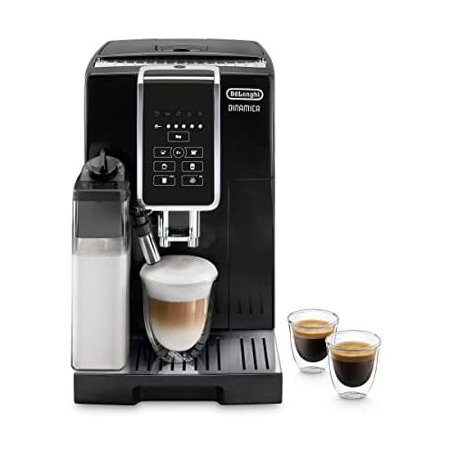 드롱기 De’Longhi DeLonghi Dinamica ECAM 350.50.B Fully Automatic Coffee Machine with LatteCrema Milk System, Cappuccino, Espresso & Coffee at the Touch of a Button, 2 Cup Function, Large 1.8 L Wate