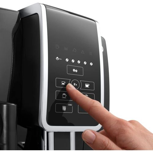 드롱기 De’Longhi DeLonghi Dinamica ECAM 350.50.B Fully Automatic Coffee Machine with LatteCrema Milk System, Cappuccino, Espresso & Coffee at the Touch of a Button, 2 Cup Function, Large 1.8 L Wate