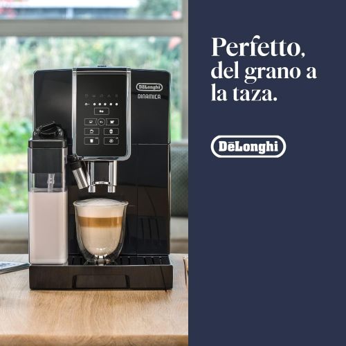 드롱기 De’Longhi DeLonghi Dinamica ECAM 350.50.B Fully Automatic Coffee Machine with LatteCrema Milk System, Cappuccino, Espresso & Coffee at the Touch of a Button, 2 Cup Function, Large 1.8 L Wate