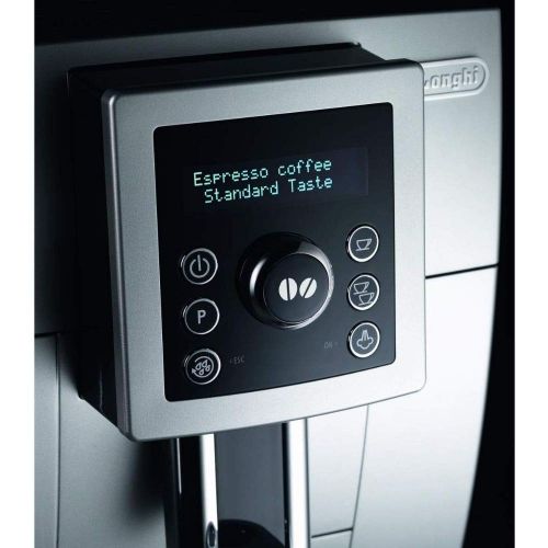 드롱기 De’Longhi DeLonghi ECAM 23.420.SB fully automatic coffee machine with milk frother for cappuccino, espresso direct selection button and digital display with plain text, 2 cup function, 1.8 l
