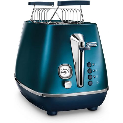 드롱기 De’Longhi DeLonghi Distinta Flair CTI2103.BL Toaster with 2 Slotted Toaster / Roll Attachment / Removable Crumb Drawer / Prestige Blue