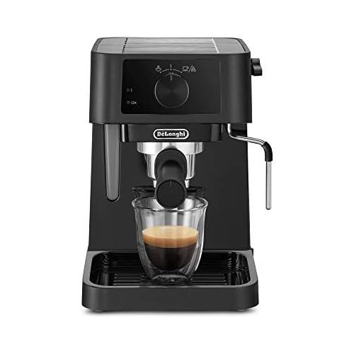 드롱기 DeLonghi EC 230. BK Traditional Strainer with Milk Frothing Nozzle for Espresso Powder, 15 Bar, 1.0 L, Black, Plastic