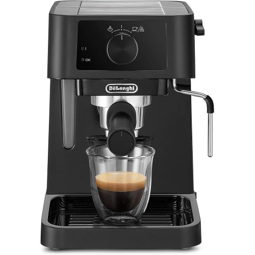 드롱기 DeLonghi EC 230. BK Traditional Strainer with Milk Frothing Nozzle for Espresso Powder, 15 Bar, 1.0 L, Black, Plastic