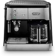 De’Longhi DeLonghi BCO 421.S Combination Coffee Machine with Espresso Strainer and Filter Coffee Function Including Milk Frothing Nozzle, Glass Jug & Water Filter System, Stainless Steel/Bla
