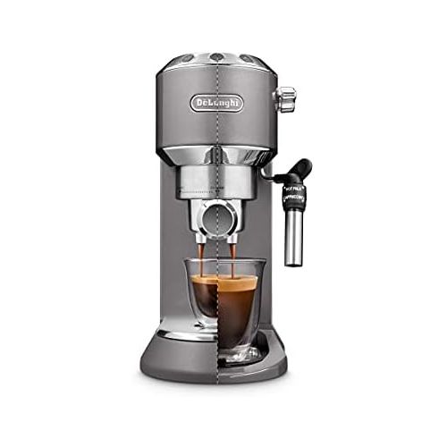 드롱기 DeLonghi Dedica Style EC785.GY Traditional Barista Machine with Pump, Coffee Machine and Cappuccino, Grey