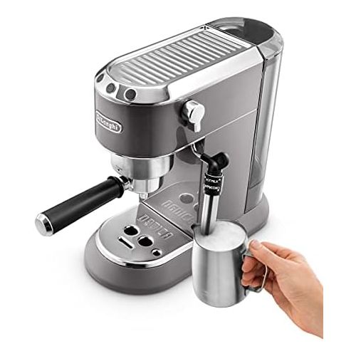 드롱기 DeLonghi Dedica Style EC785.GY Traditional Barista Machine with Pump, Coffee Machine and Cappuccino, Grey