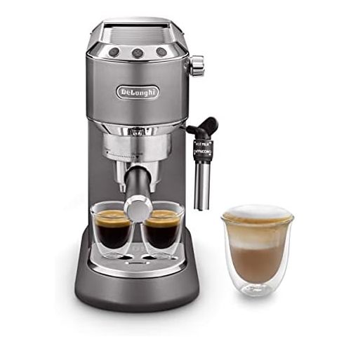 드롱기 DeLonghi Dedica Style EC785.GY Traditional Barista Machine with Pump, Coffee Machine and Cappuccino, Grey