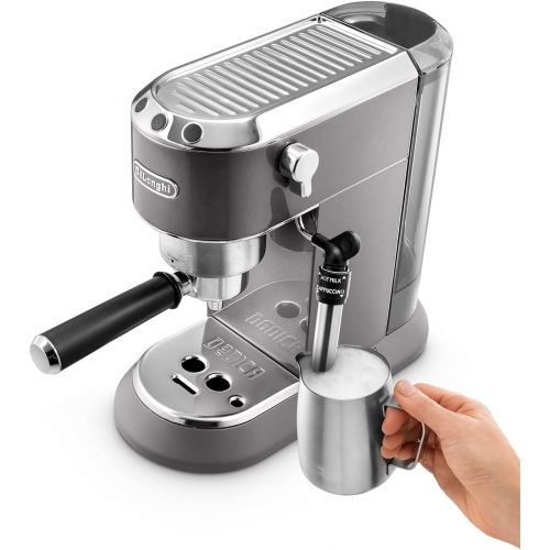 드롱기 DeLonghi Dedica Style EC785.GY Traditional Barista Machine with Pump, Coffee Machine and Cappuccino, Grey