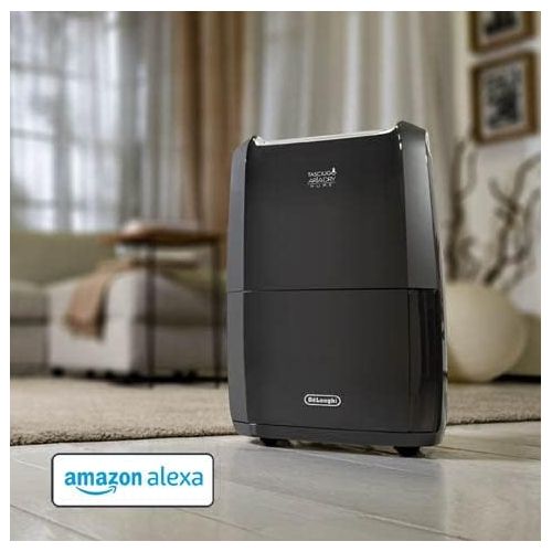 드롱기 De’Longhi DeLonghi Dehumidifier DDSX220WFA - Dehumidifier and Air Purifier for Rooms up to 90 m³, Laundry Function, Wi-Fi, Works with Alexa, Allergy Sufferers, 21 Litres/Day, Black