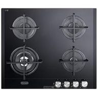 De’Longhi Gas Hob with 4?burners Width 60?cm Cast Iron Black Tempered Glass