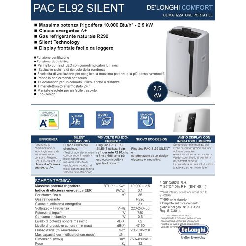 드롱기 DeLonghi Pac EL92 Silent, Plastic, White and Black