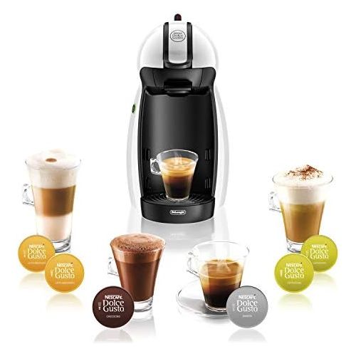 드롱기 De’Longhi Delonghi Piccolo EDG100.W Free-Standing Coffee Machine, 0.6 L, Semi-Automatic Coffee Machine for Pads, 0.6 L, Coffee Capsule, 1460 W, White