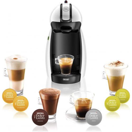 드롱기 De’Longhi Delonghi Piccolo EDG100.W Free-Standing Coffee Machine, 0.6 L, Semi-Automatic Coffee Machine for Pads, 0.6 L, Coffee Capsule, 1460 W, White