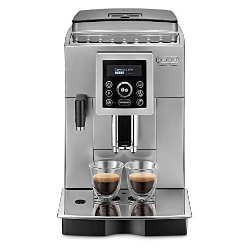 드롱기 DeLonghi ECAM 23.460.SB Fully Automatic Coffee Machine (15 Bar Pressure, Automatic Cappuccino System, Removable Water Tank 1.8 L, LCD Panel, Automatic Cleaning) Silver/Black