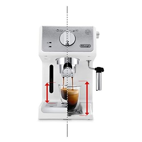 드롱기 DeLonghi Active Espresso Portafilter ECP 33.21.W - Professional Espresso Machine with Aluminium Finish, Includes Traditional Milk Foam Nozzle, Cup Warmer & Hot Water Function, Whit